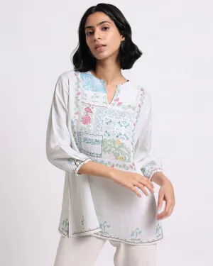 Patchwork Linen Blouse