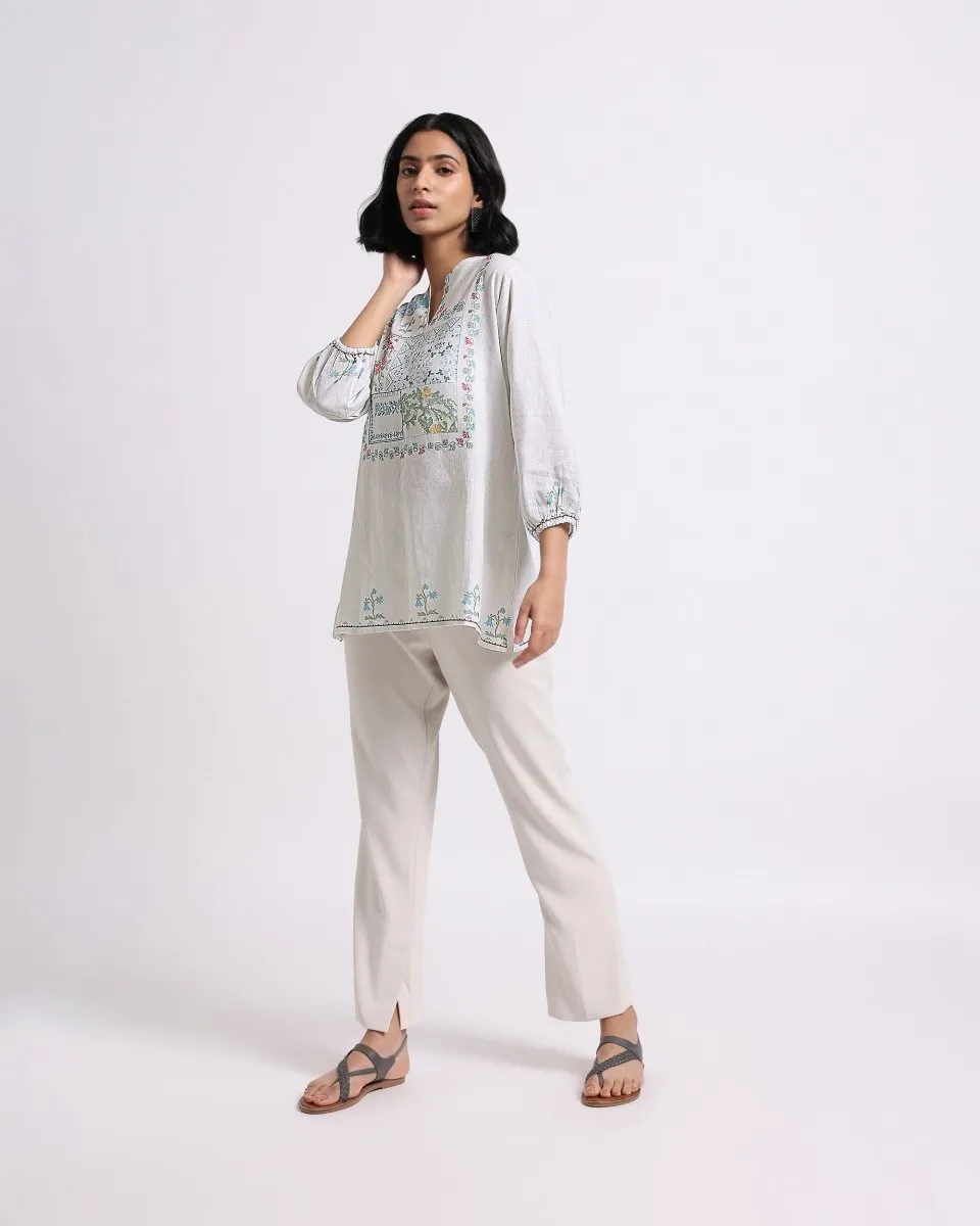 Patchwork Linen Blouse