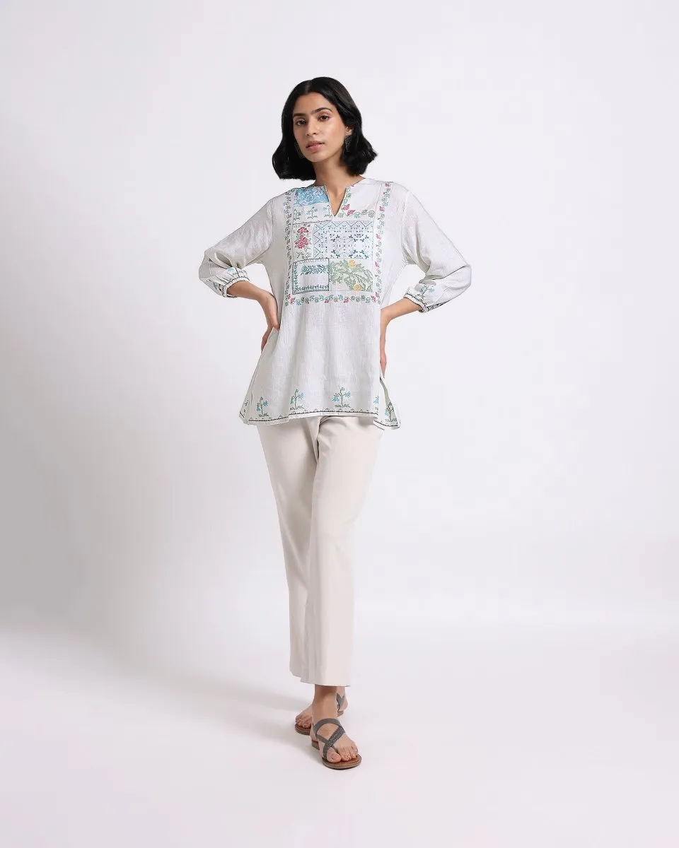 Patchwork Linen Blouse