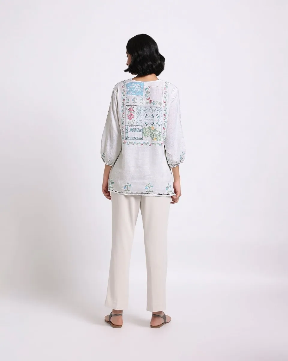 Patchwork Linen Blouse