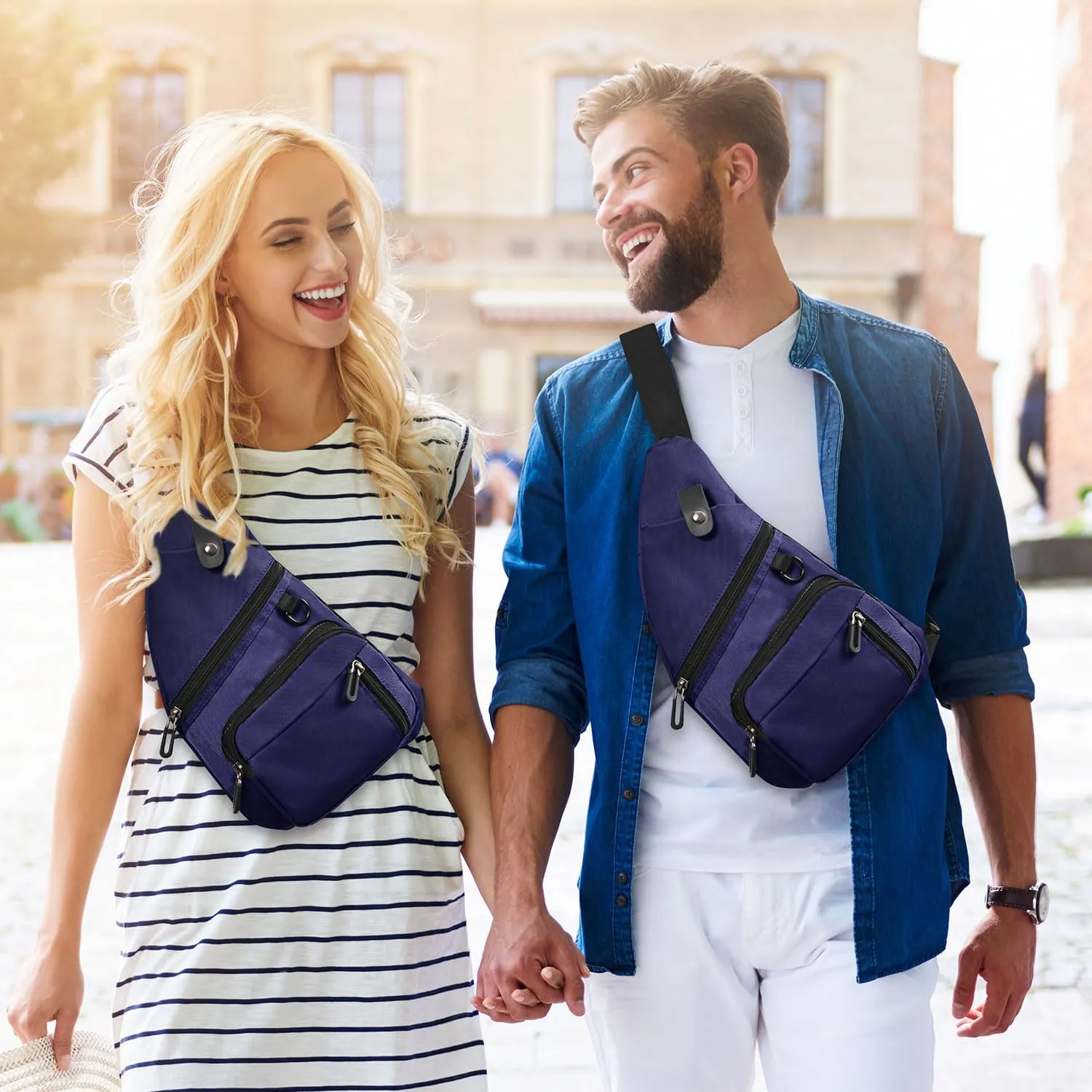 Sling Bag Anti-theft Crossbody Chest Shoulder Backpack Lightweight Personal Pocket Bag Fanny Pack for Travel Hiking