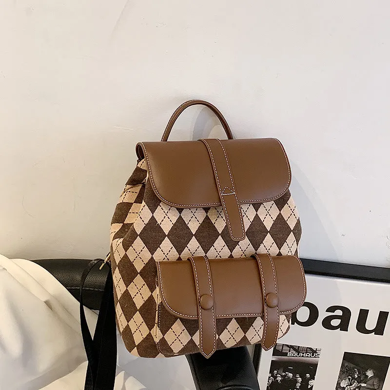Sling Bags Women's Fashion Plaid Sling/Backpack