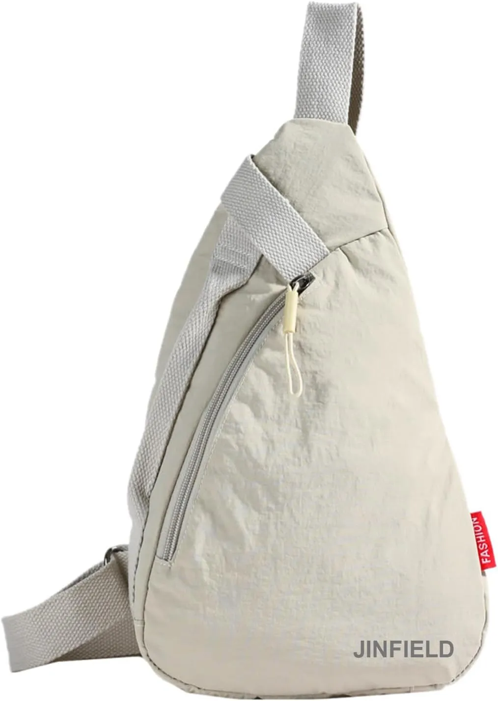 Small Crossbody Sling Backpack Men Women Sling Bag Chest Bag Daypack Nylon for Travel Hiking Walking Daily Casual Beige