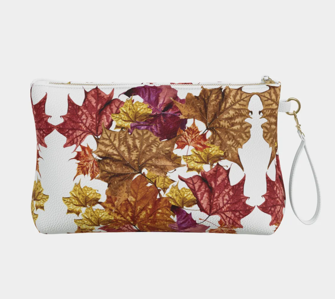 Soggy Leaf Jumble Vegan Leather Makeup Bag