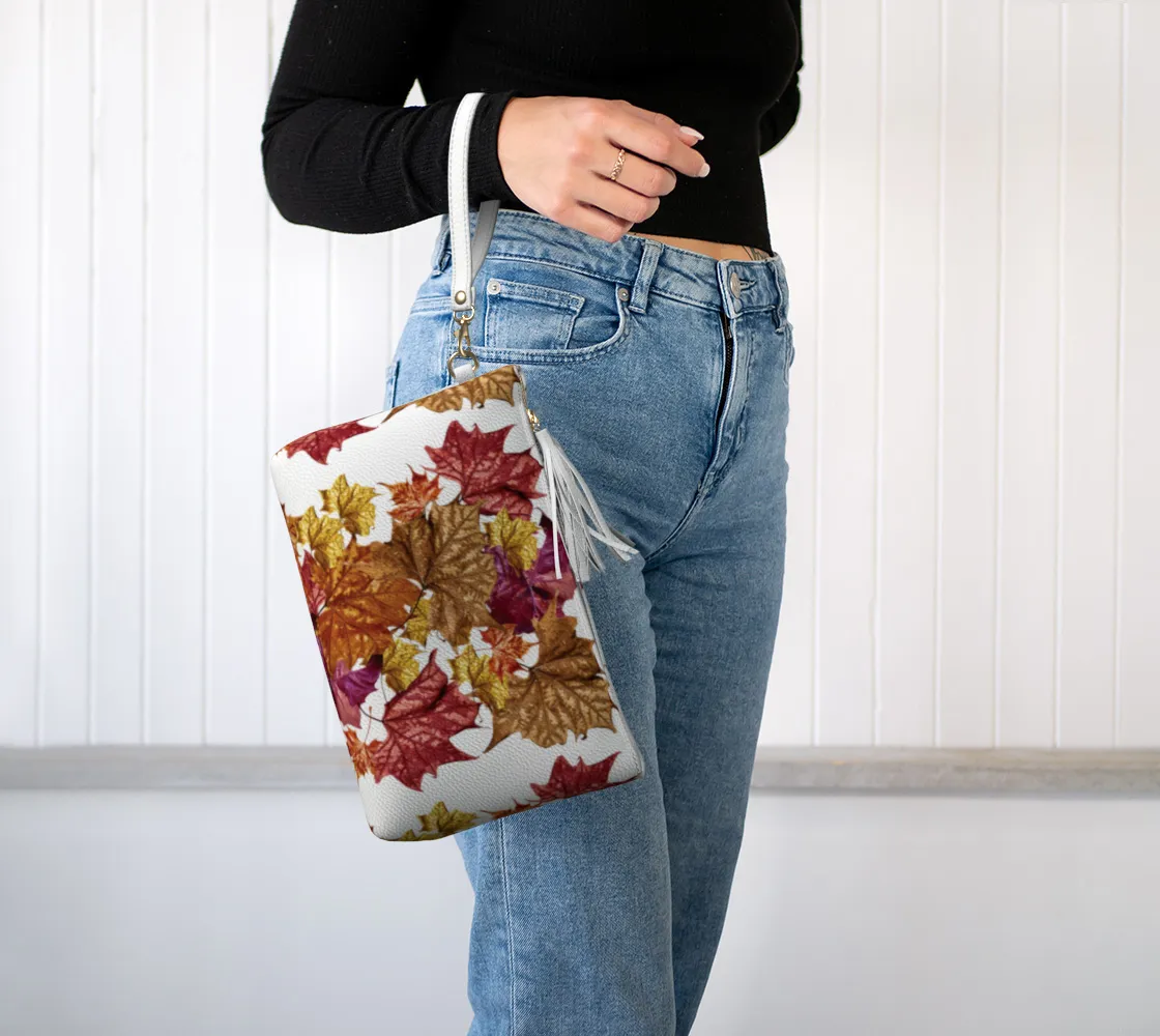 Soggy Leaf Jumble Vegan Leather Makeup Bag