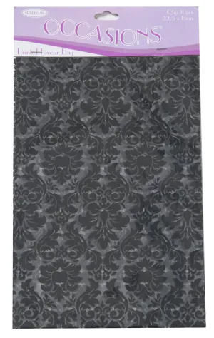 Sullivans Printed Favour Bag, Black Damask- 10pc