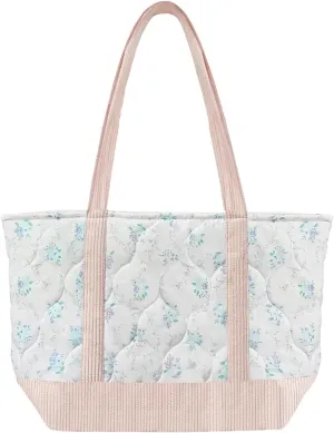 Sunwel Fashion Women Top Zipper Large Floral Quilted Tote Bag for Work Travel Gym Shopping Beach