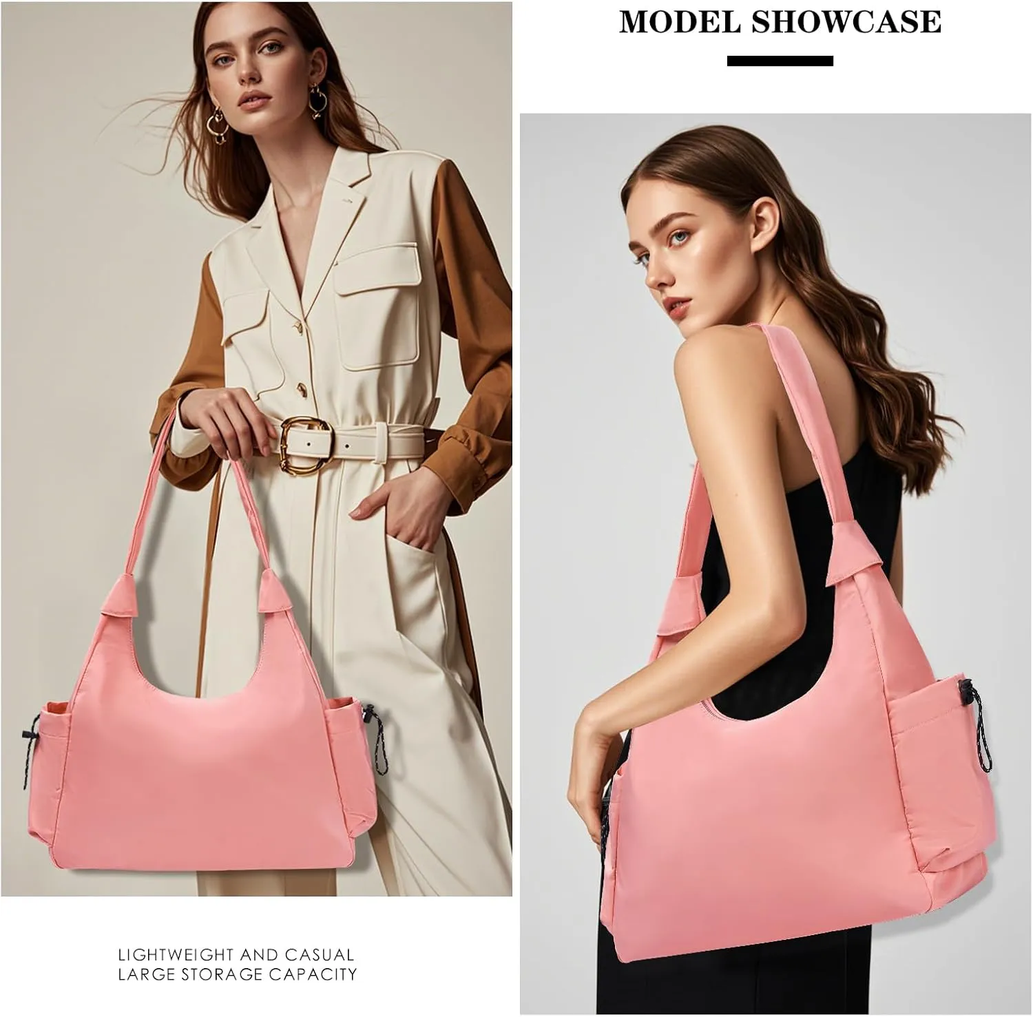 Tote Bag for Women Hobo Soft Shoulder Handbags for Women with Zipper for Travel, Work, Beach, Gym