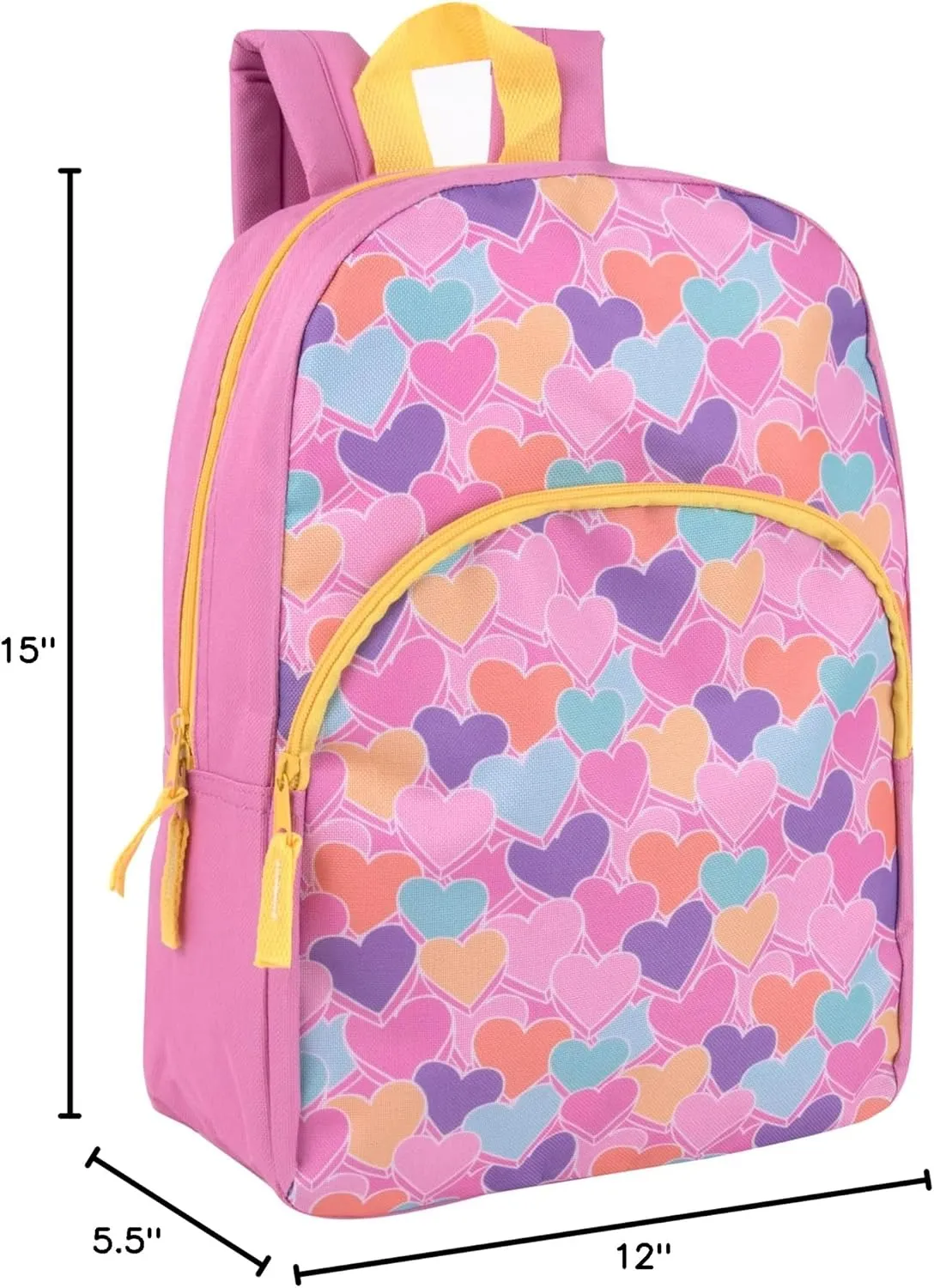 Trail maker 15 Inch Kids Backpacks for Preschool, Kindergarten, Elementary School Boys and Girls with Padded Straps (Sweet Candy Hearts)