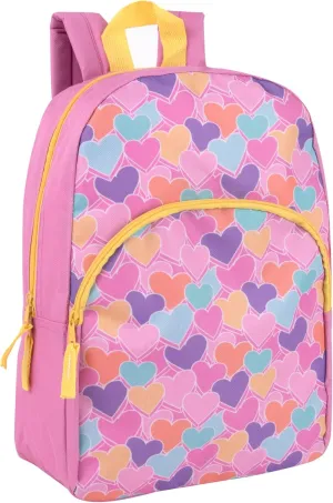Trail maker 15 Inch Kids Backpacks for Preschool, Kindergarten, Elementary School Boys and Girls with Padded Straps (Sweet Candy Hearts)