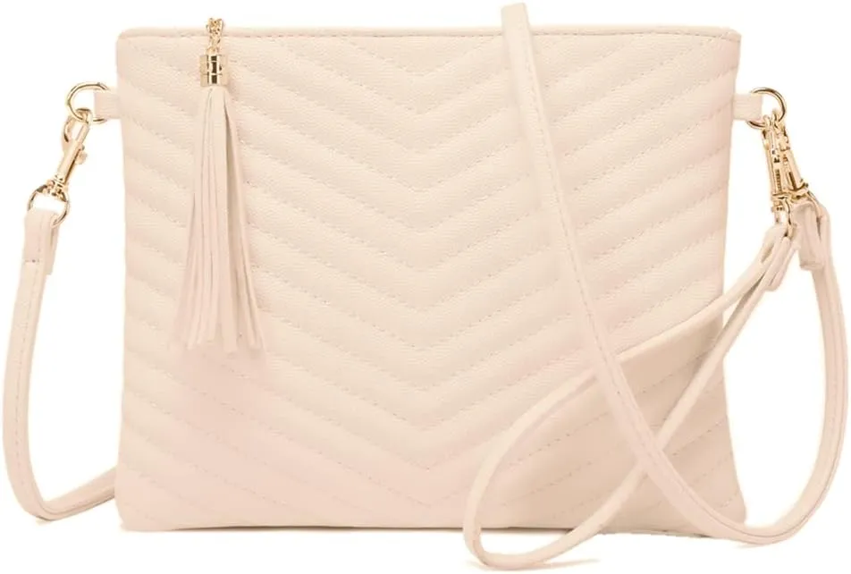 Trendy Vegan Leather Shoulder Purses, Clutch Wallet with Wristlet Strap,Small tassel Crossbody Bags for Women