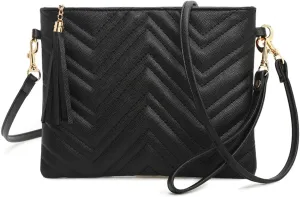 Trendy Vegan Leather Shoulder Purses, Clutch Wallet with Wristlet Strap,Small tassel Crossbody Bags for Women