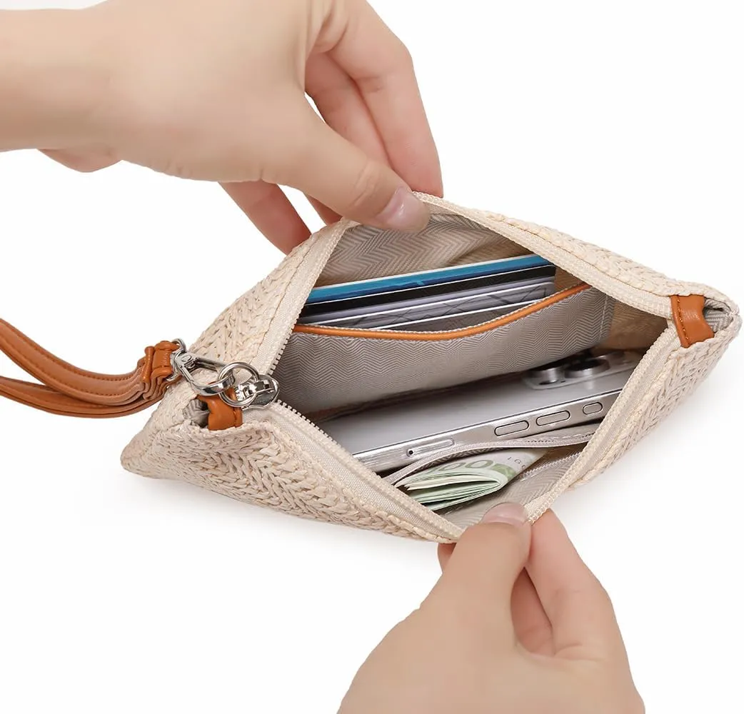 Trendy Vegan Leather Shoulder Purses, Clutch Wallet with Wristlet Strap,Small tassel Crossbody Bags for Women