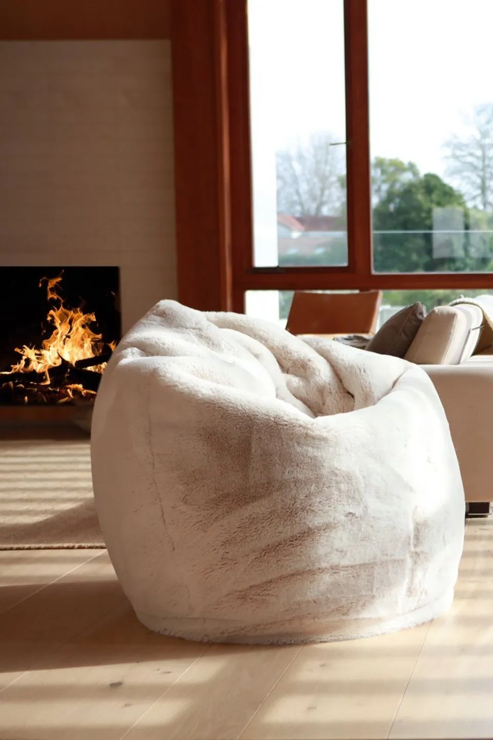 Vegan Fur Bean Bag Ivory