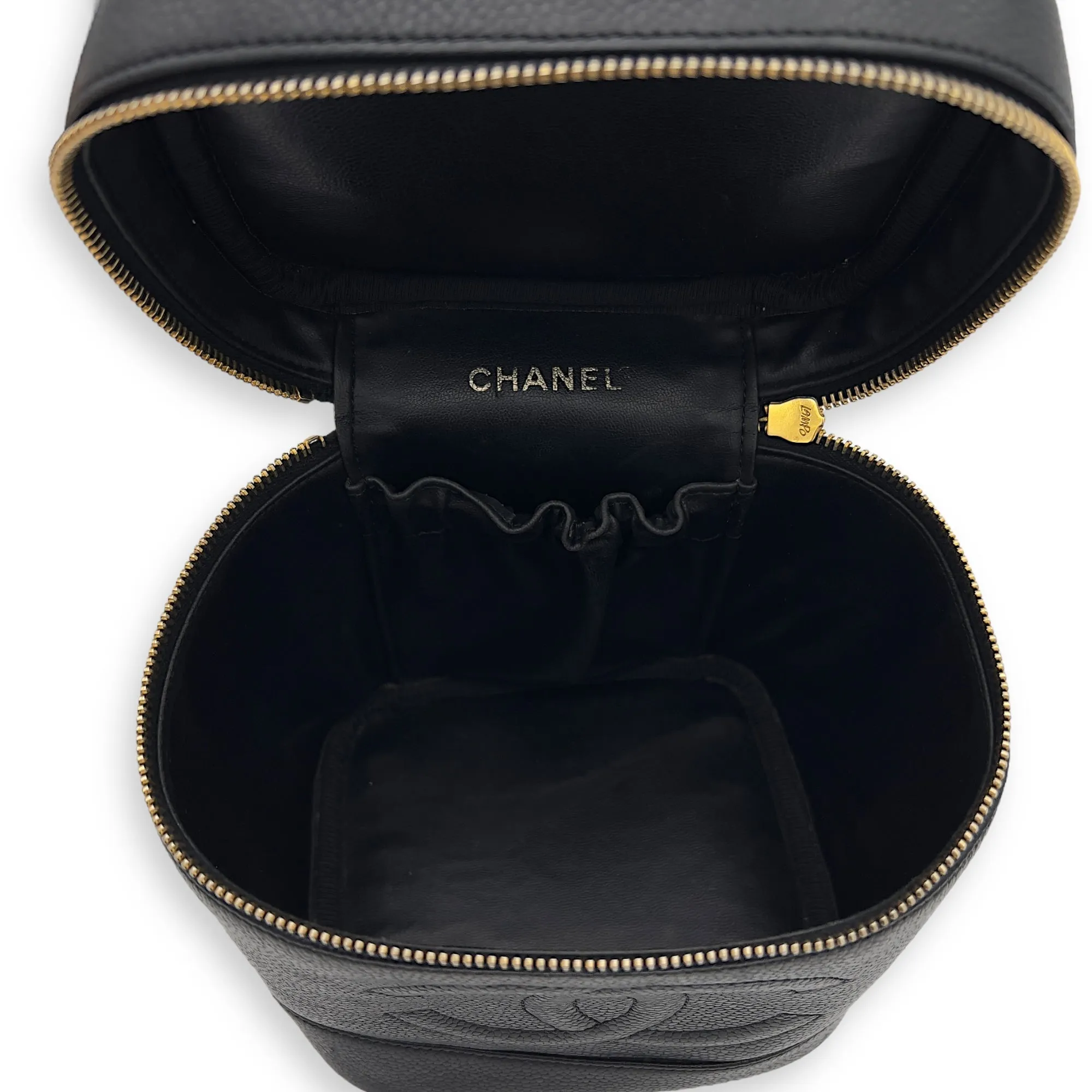 Vintage Bucket Bag Small Black in Caviar Leather, Gold hardware