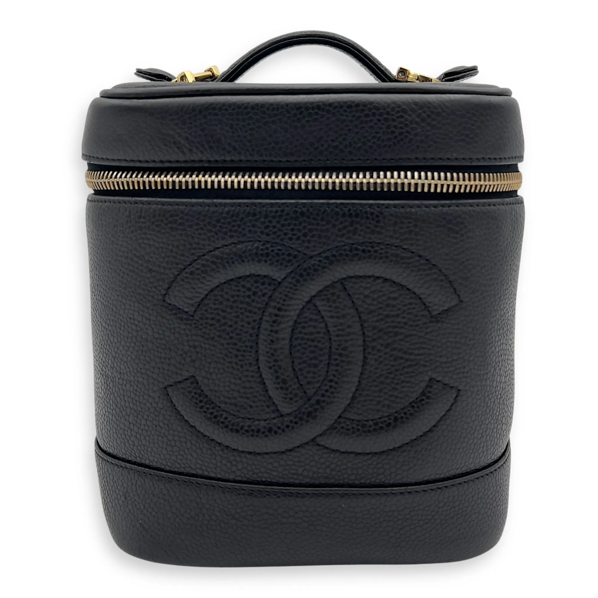 Vintage Bucket Bag Small Black in Caviar Leather, Gold hardware