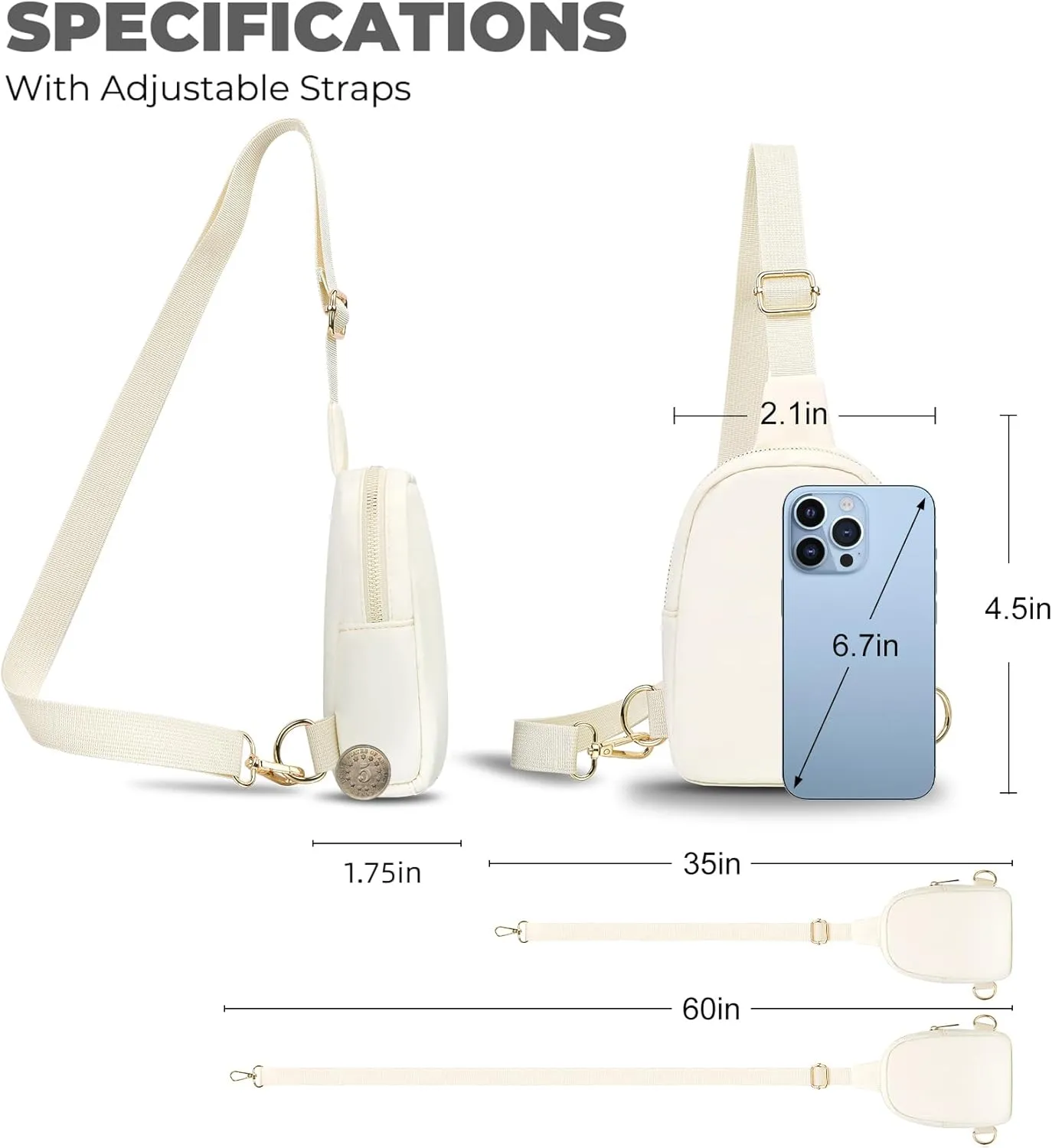 VOROLO Small Sling Bag For Men and WomenCrossbody Bags For Women with Ajustable Strap Trendy Cross body Bag Beige