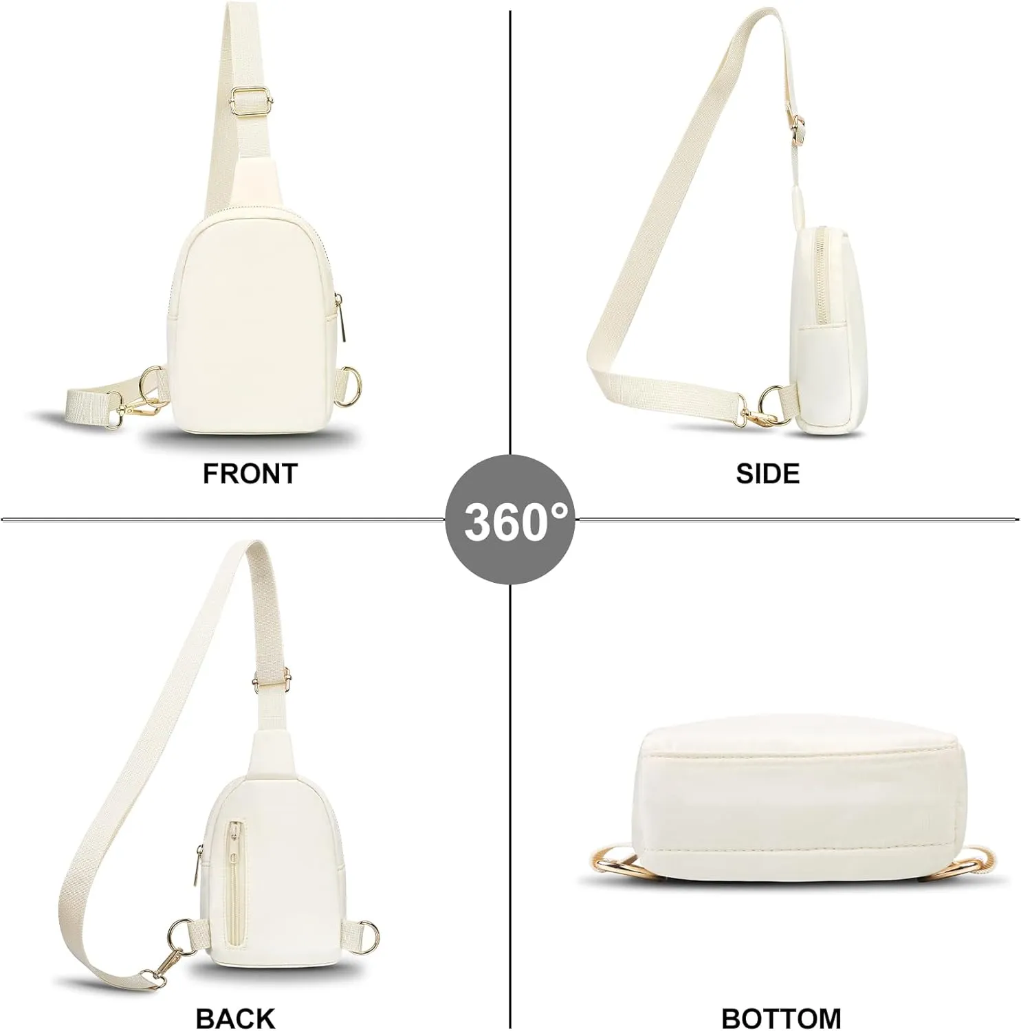 VOROLO Small Sling Bag For Men and WomenCrossbody Bags For Women with Ajustable Strap Trendy Cross body Bag Beige