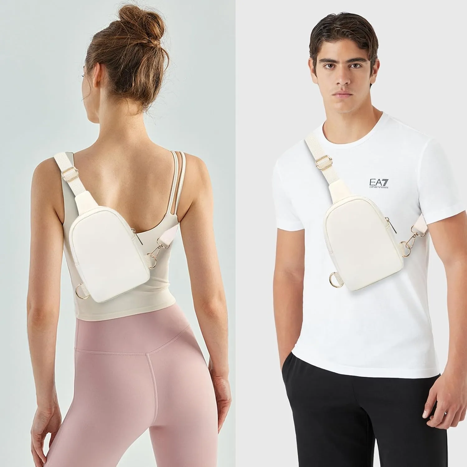 VOROLO Small Sling Bag For Men and WomenCrossbody Bags For Women with Ajustable Strap Trendy Cross body Bag Beige