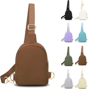 VOROLO Small Sling Bag For Men and WomenCrossbody Bags For Women with Ajustable Strap Trendy Cross body Bag Brown