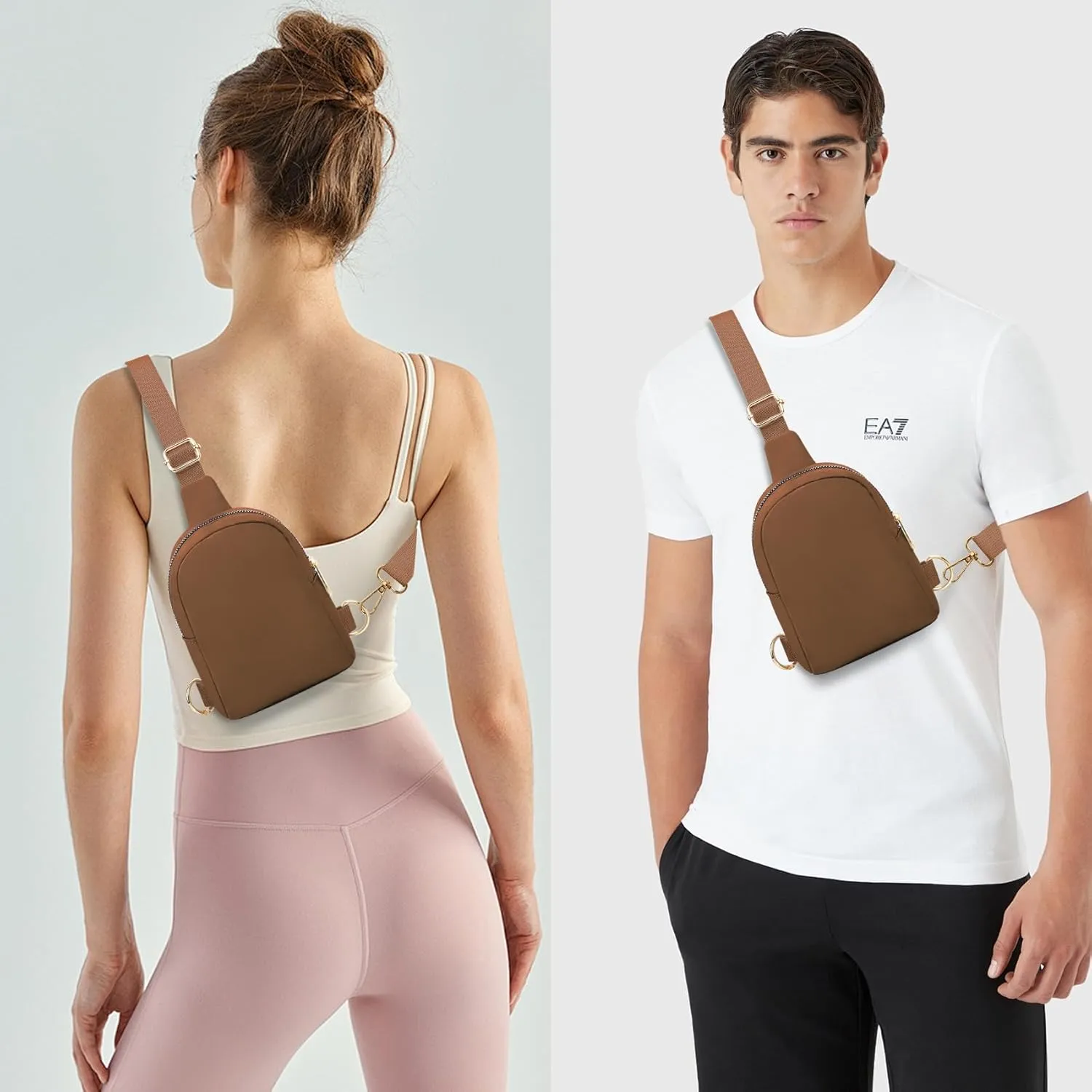 VOROLO Small Sling Bag For Men and WomenCrossbody Bags For Women with Ajustable Strap Trendy Cross body Bag Brown