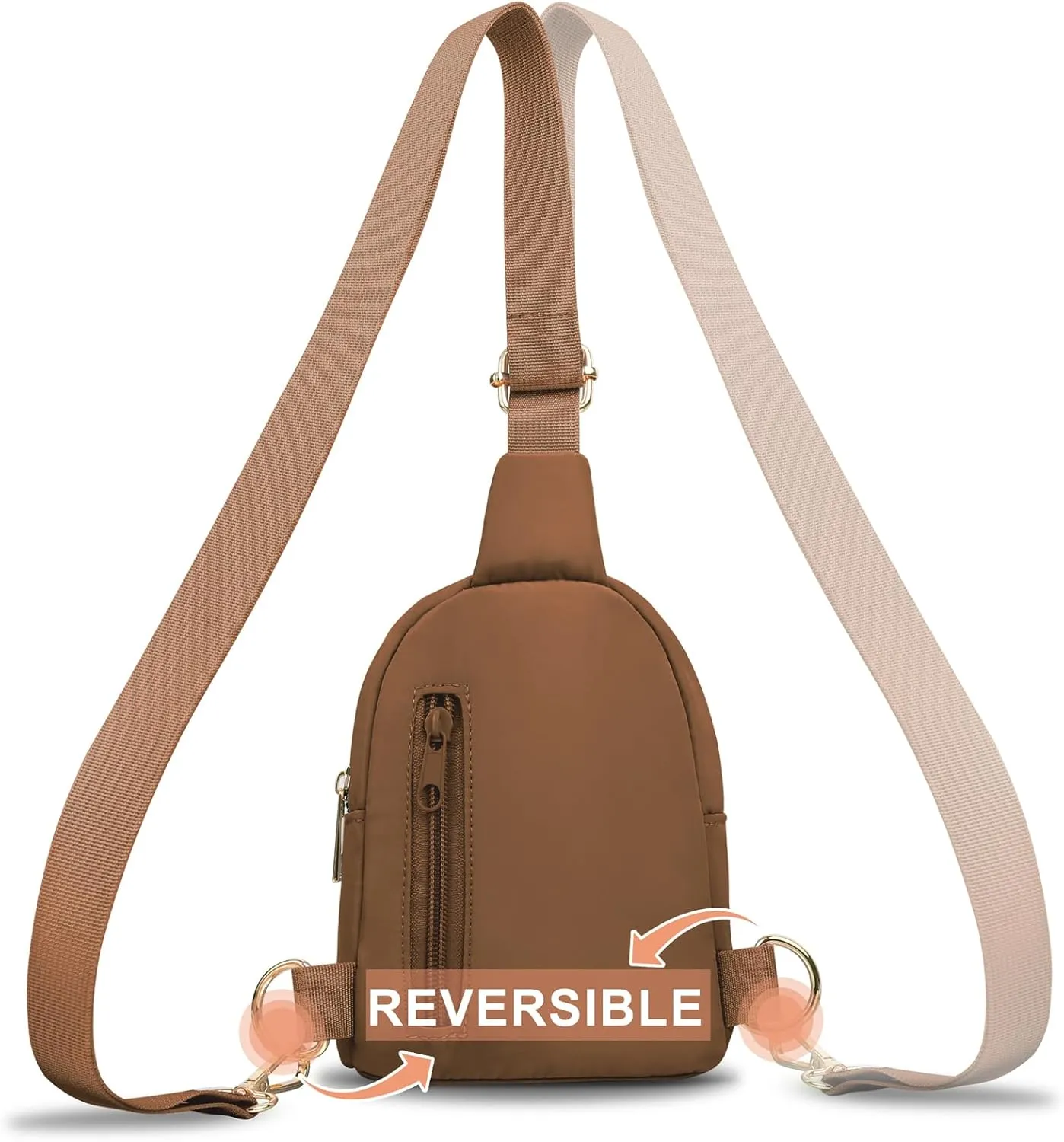 VOROLO Small Sling Bag For Men and WomenCrossbody Bags For Women with Ajustable Strap Trendy Cross body Bag Brown