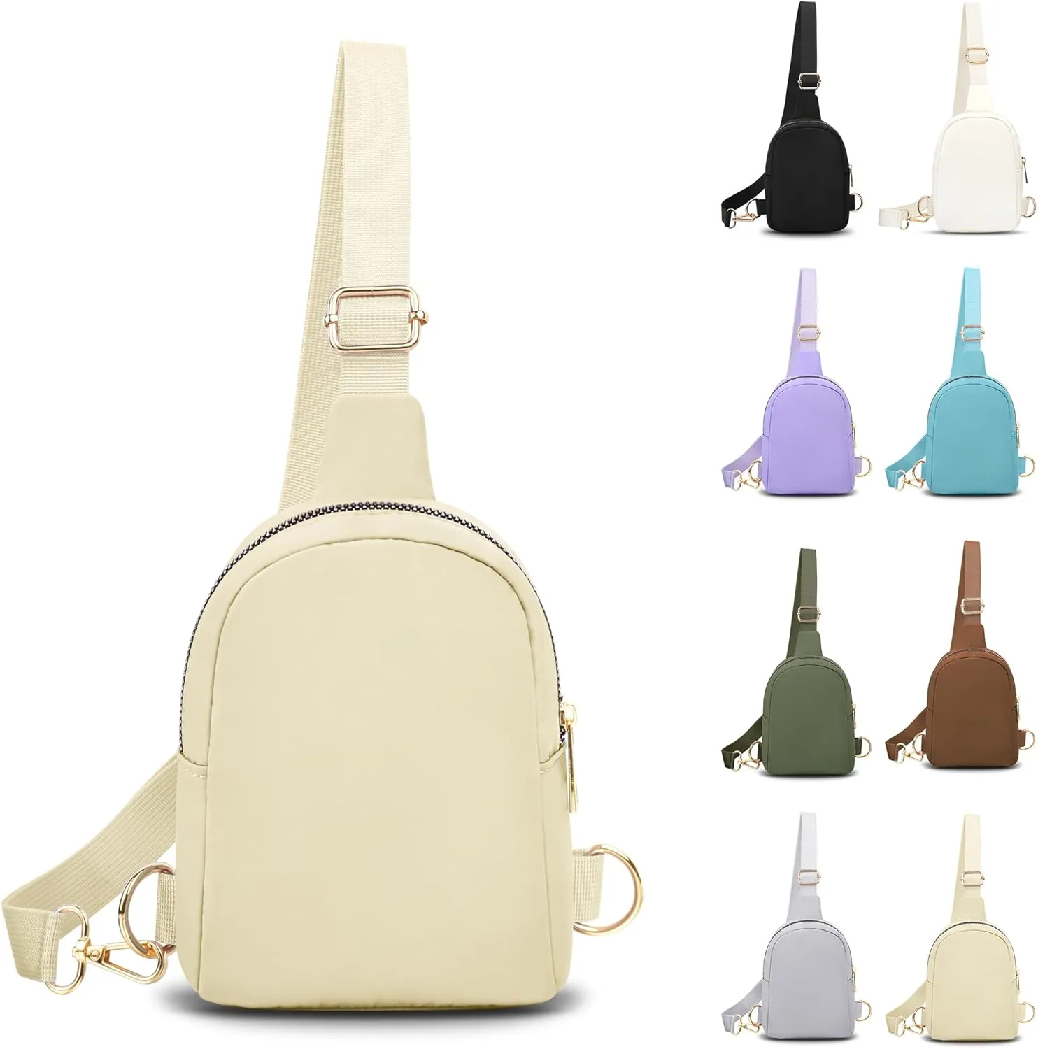 VOROLO Small Sling Bag For Men and WomenCrossbody Bags For Women with Ajustable Strap Trendy Cross body Bag Khaki