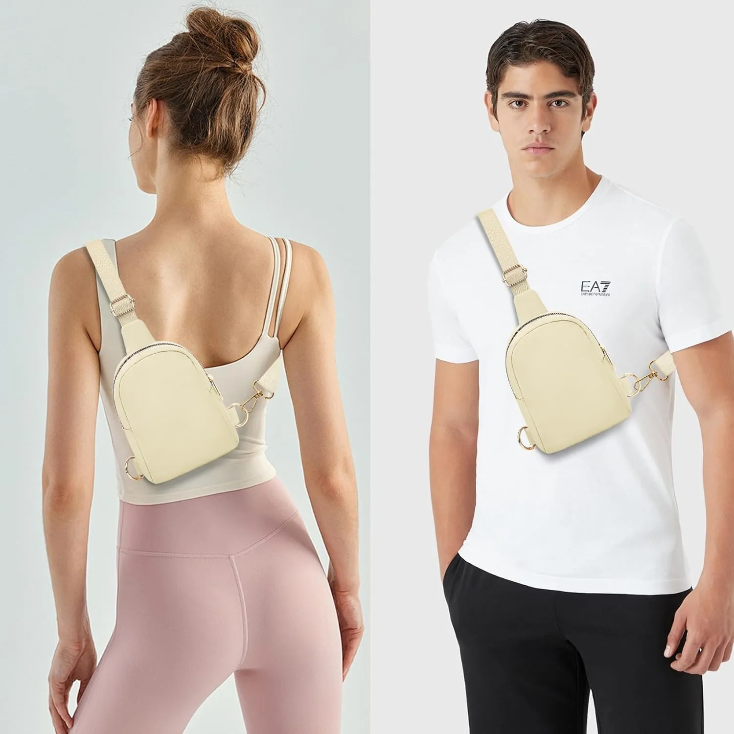 VOROLO Small Sling Bag For Men and WomenCrossbody Bags For Women with Ajustable Strap Trendy Cross body Bag Khaki