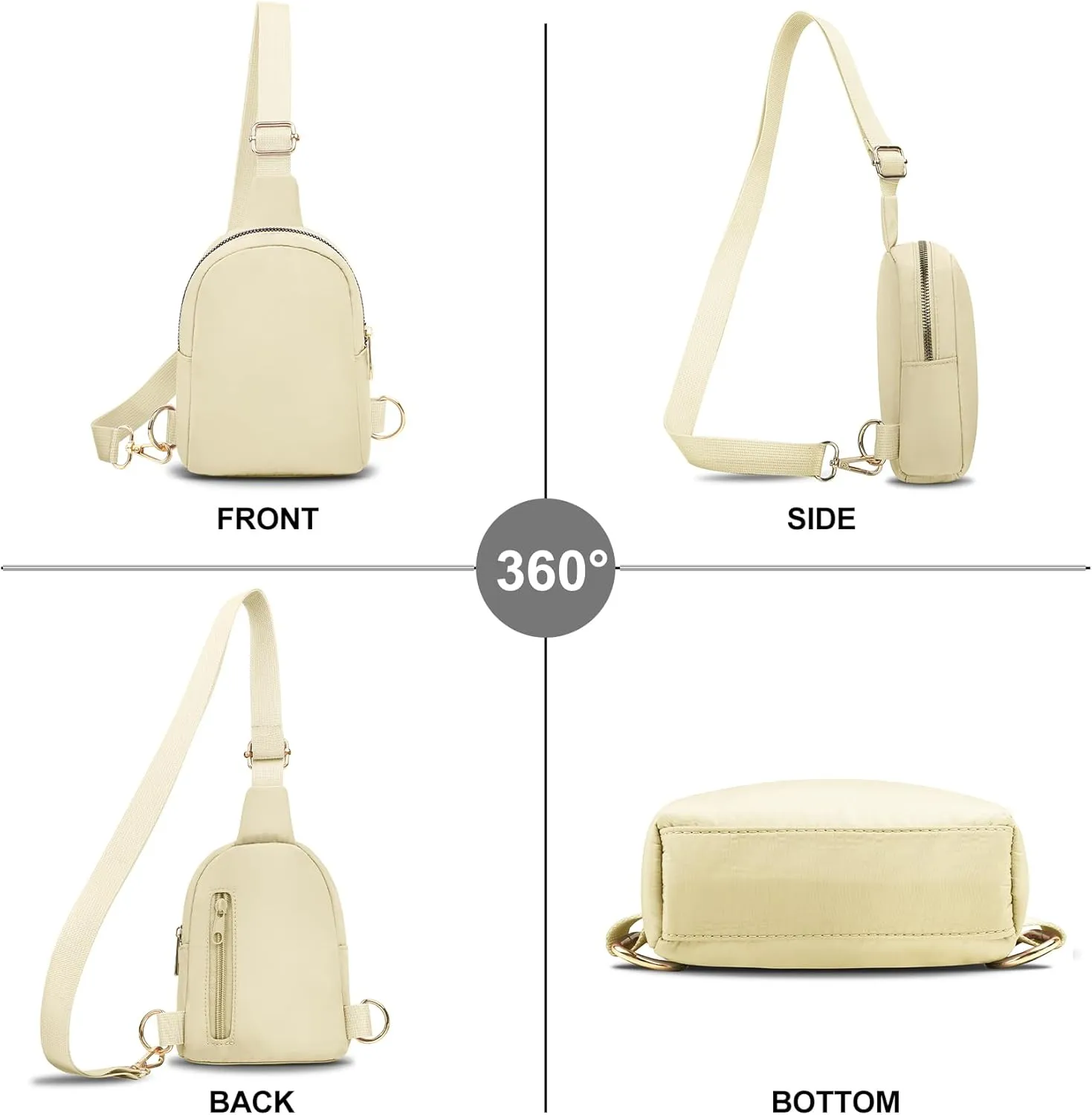 VOROLO Small Sling Bag For Men and WomenCrossbody Bags For Women with Ajustable Strap Trendy Cross body Bag Khaki