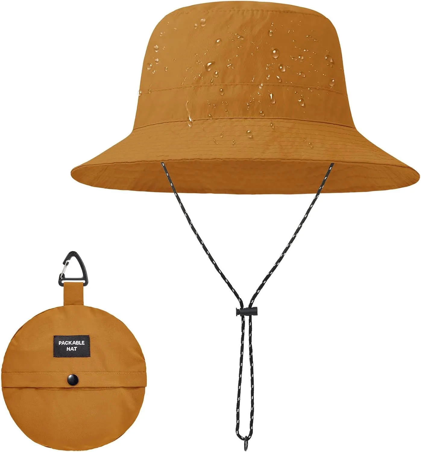 Waterproof Bucket Hat for Women Men Rain Hat Wide Brim Packable Sun Hat UV Protection Summer Beach Fishing Hiking Safari Hat