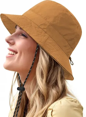 Waterproof Bucket Hat for Women Men Rain Hat Wide Brim Packable Sun Hat UV Protection Summer Beach Fishing Hiking Safari Hat
