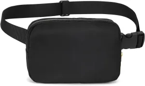 Waterproof Fanny Packs for Women & Kids - Mini Crossbody Belt Bags With Adjustable Straps (Black)