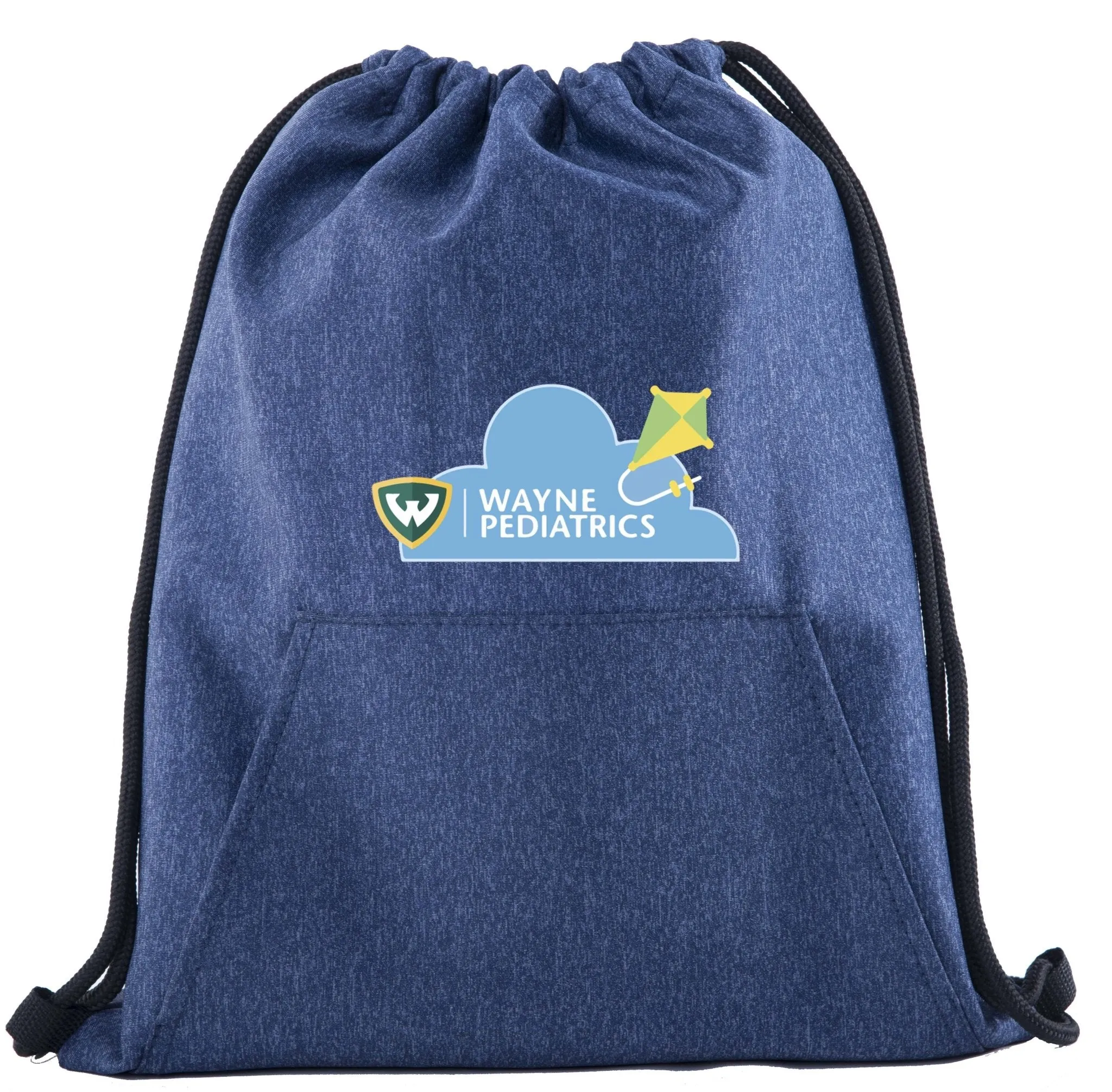Wayne Pediatrics Drawstring Bag w/ Pocket Printed
