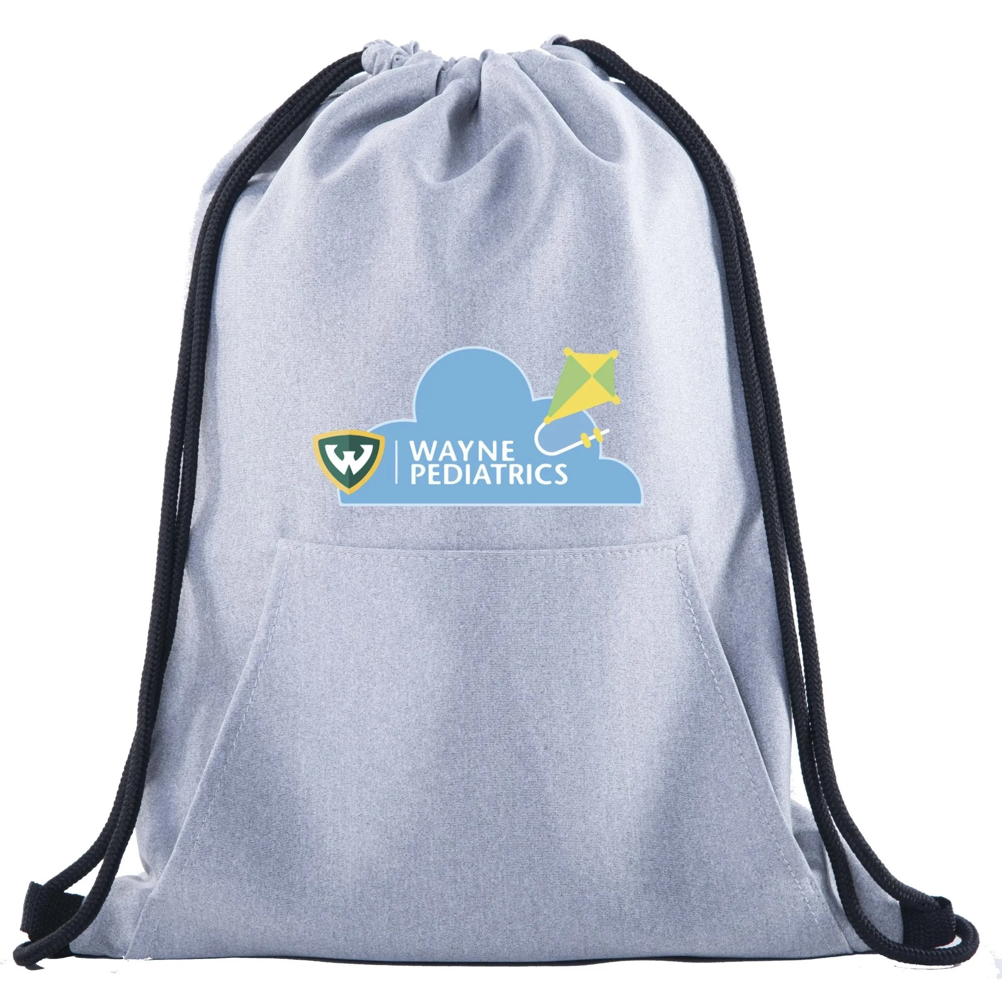 Wayne Pediatrics Drawstring Bag w/ Pocket Printed