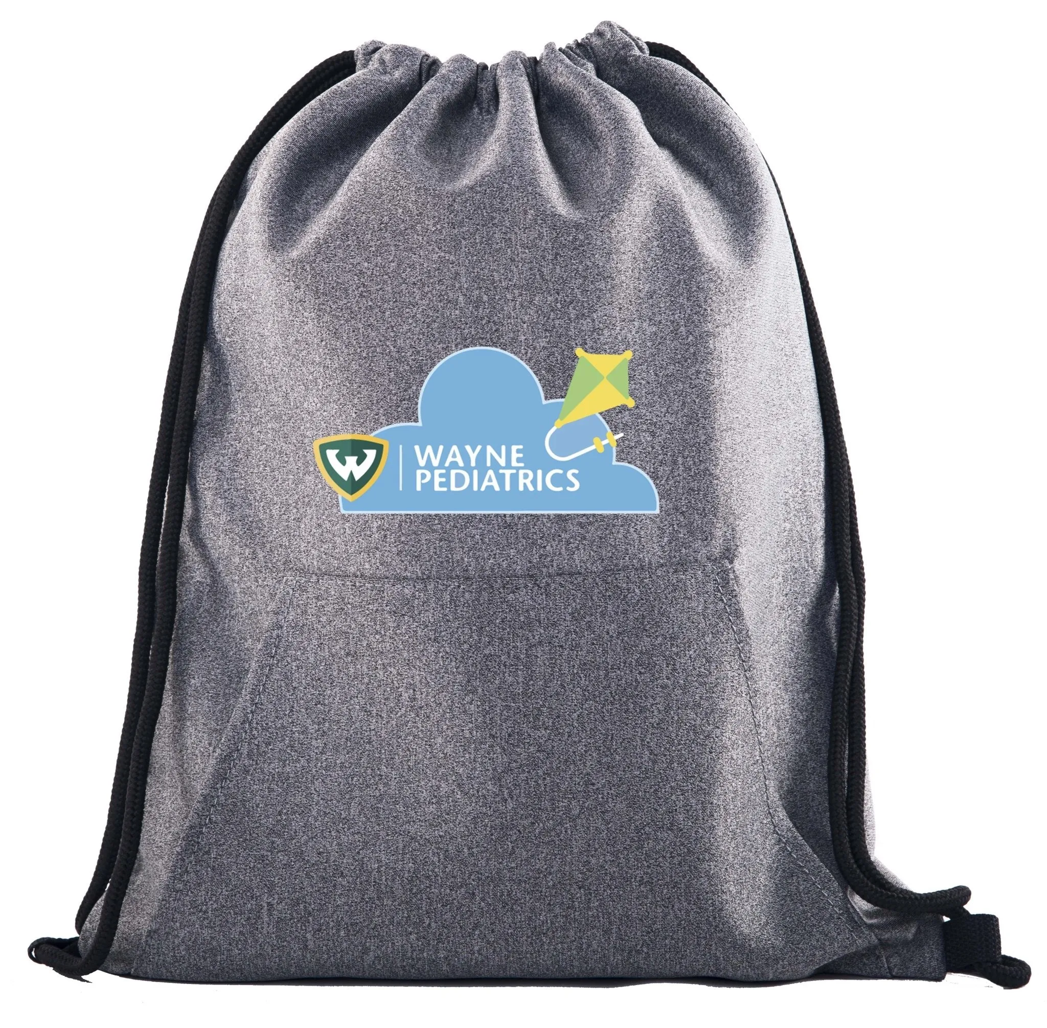 Wayne Pediatrics Drawstring Bag w/ Pocket Printed