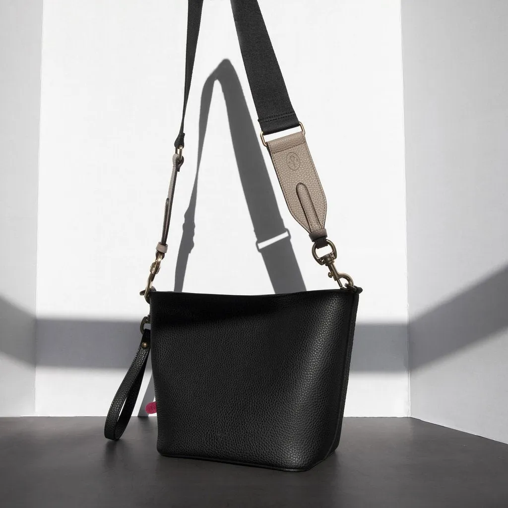 Webbing Bag Strap in Black/Light Mud Grey
