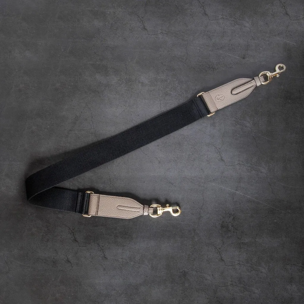 Webbing Bag Strap in Black/Light Mud Grey