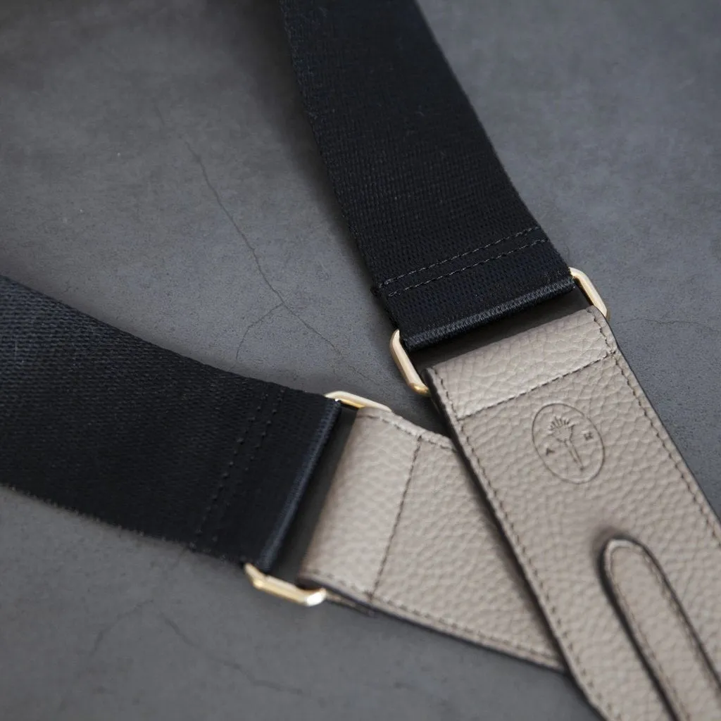 Webbing Bag Strap in Black/Light Mud Grey