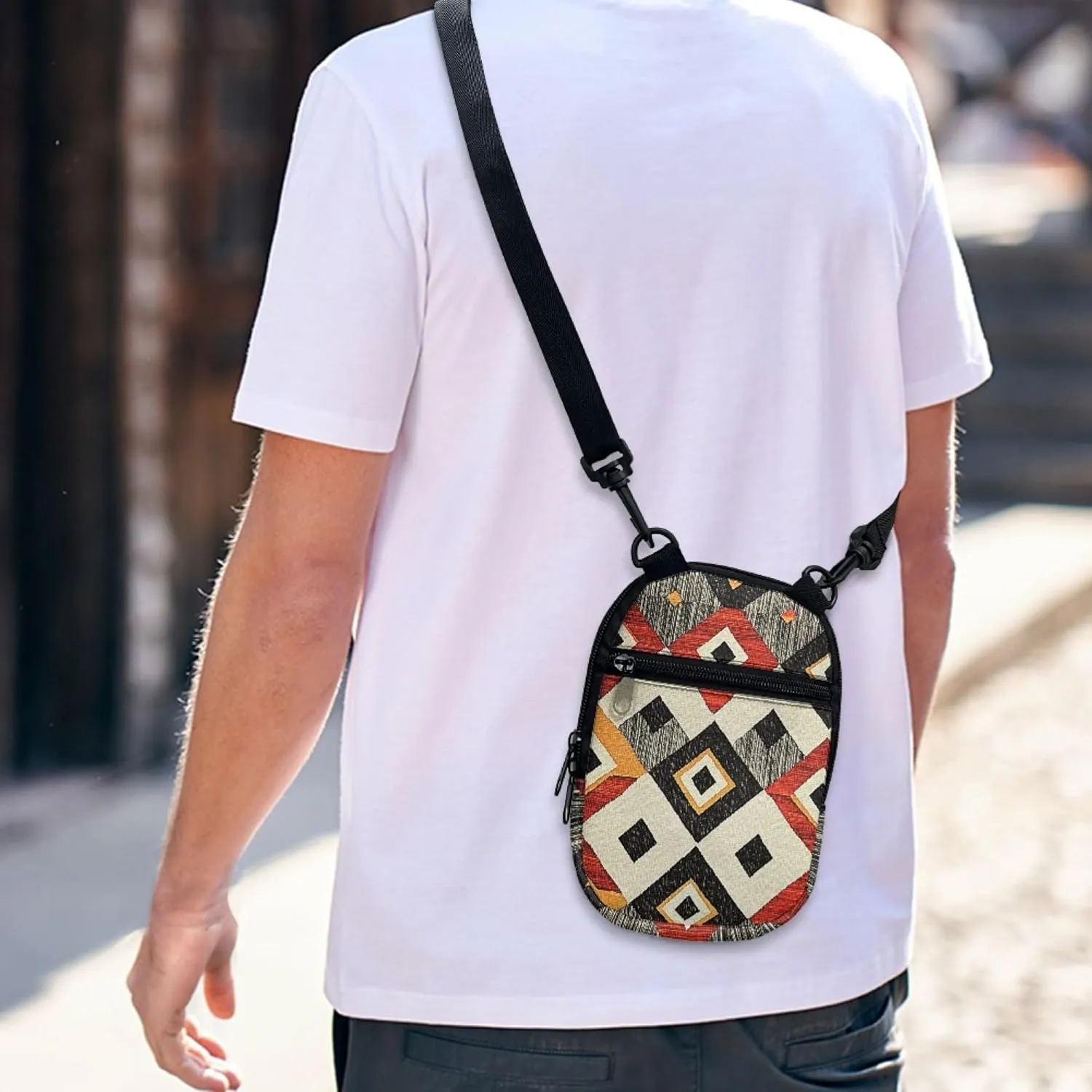 Women Girls Canvas Messenger Bag with Zipper Mini Crossbody Totes for Money Coins Purse Cell Phone Holder