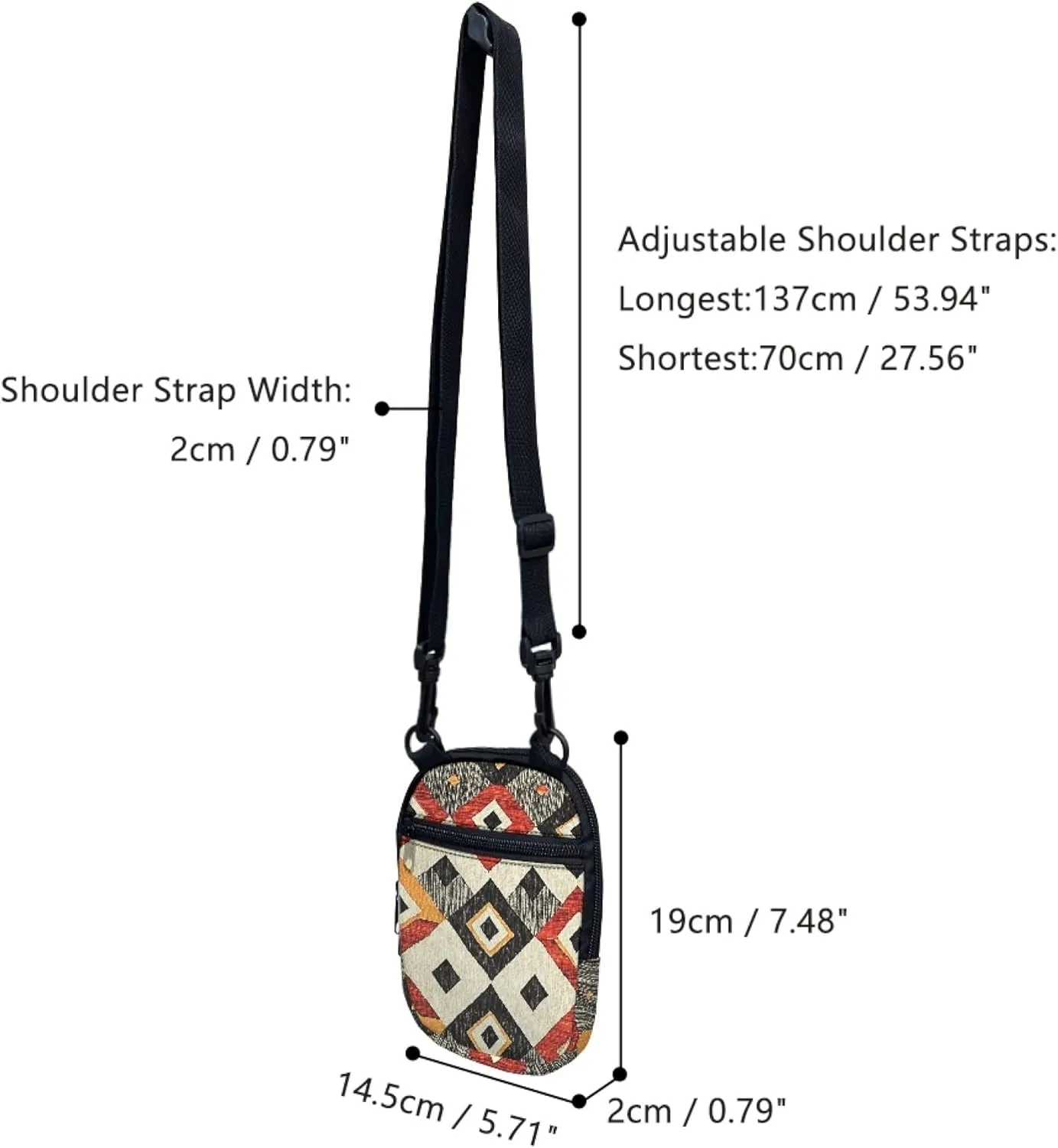 Women Girls Canvas Messenger Bag with Zipper Mini Crossbody Totes for Money Coins Purse Cell Phone Holder