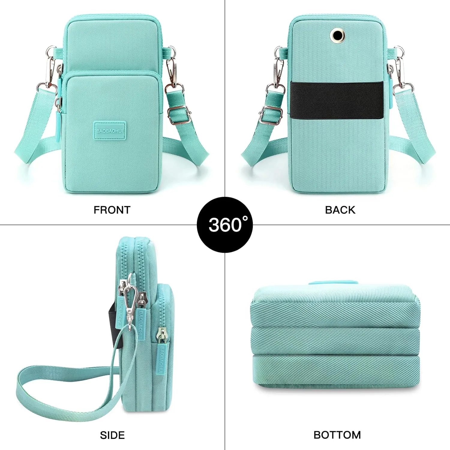 YINHEXI Small Crossbody Bags for Women Trendy, Mini Triple Compartment Cell Phone Crossbody Wallet Purses